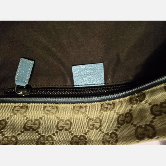 Gucci Vintage GG Monogram Medium Handle Bucket Tote - Blue - Picture 7 of 10